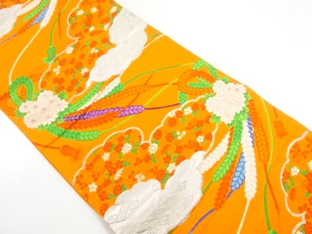 JAPANESE KIMONO / FUKURO OBI / WOVEN CLOUD & FLOWER